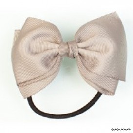 Medium Bow Ponytail Holder - Grey