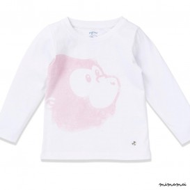 T-shirt LS Logo T white/rose