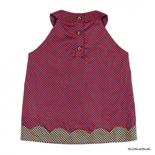 Scallop Hem Top red crisscross
