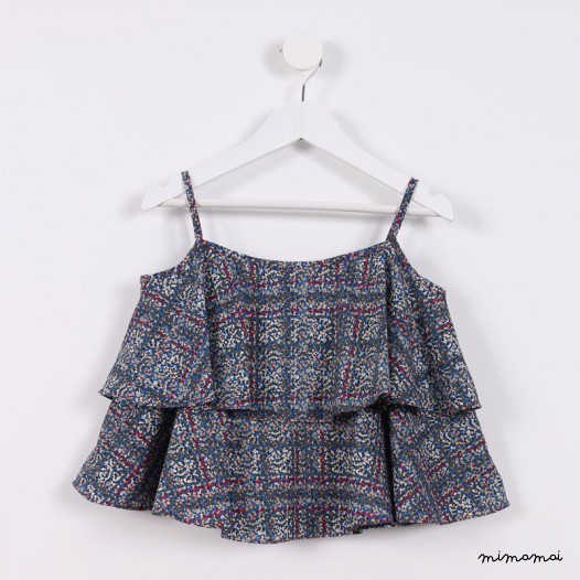 Layered Spag Top blue and pink