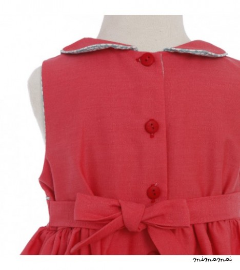 Millie Dress London Print in Raspberry