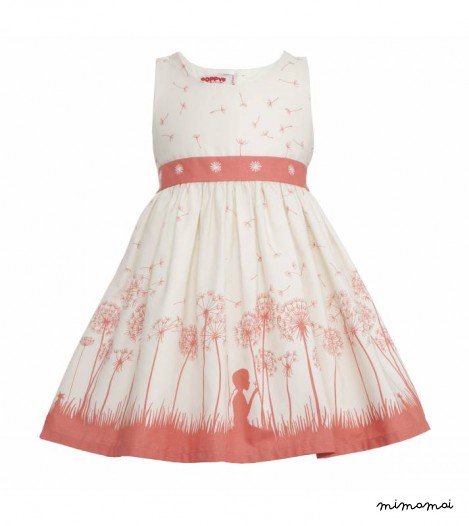 Martha Dress Make A Wish Print in Coral