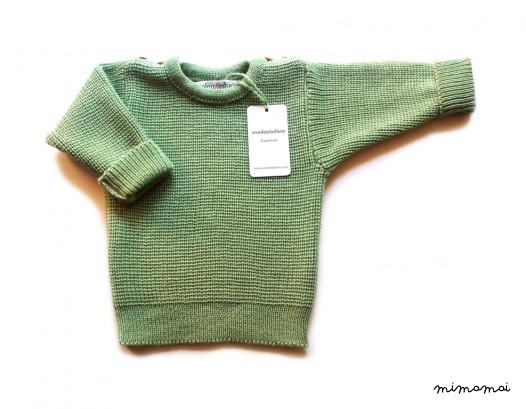 Babies/Children's/Toddler's knitted Virgin wool sweater with oak buttons/jumper/pullover