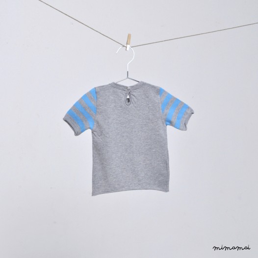 T Shirt Cannella Nebbia Celeste