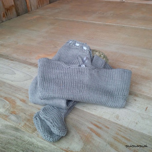 Baby jumper and leggings, handmade knitwear of organic cotton, dark grey