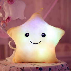 Star LED light up cushion - White