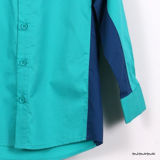 Long-sleeved Panelled Shirt green