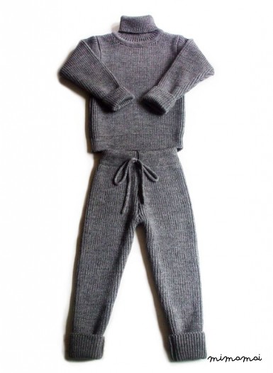 Babies/Children's/Toddlers Virgin wool turtleneck sweater and pants set