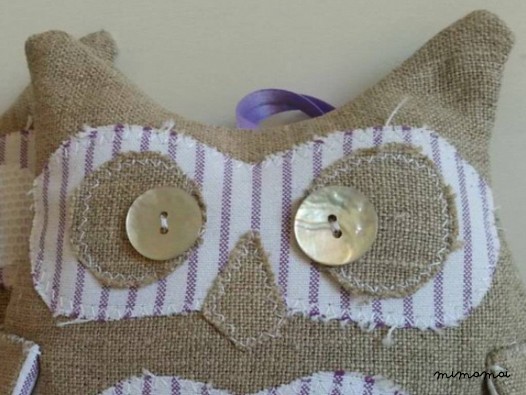 Gufi di lino profumati alla lavanda . RIGHE LILLA