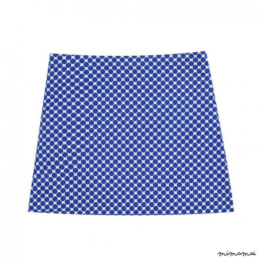 Contrast Triangle Skirt blue dots