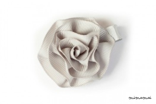 Rosette Hair Clip - Grey