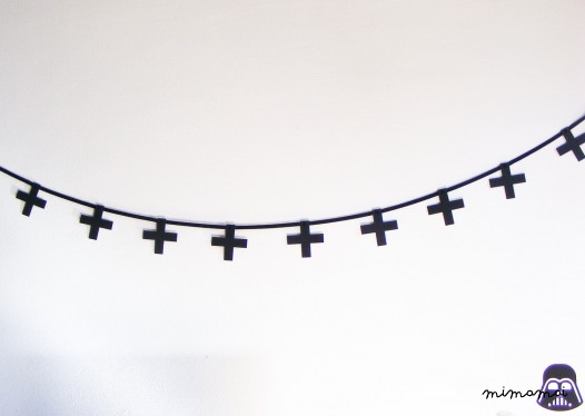 Black SWISS CROSS paper garland