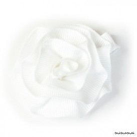 Rosette Hair Clip - White
