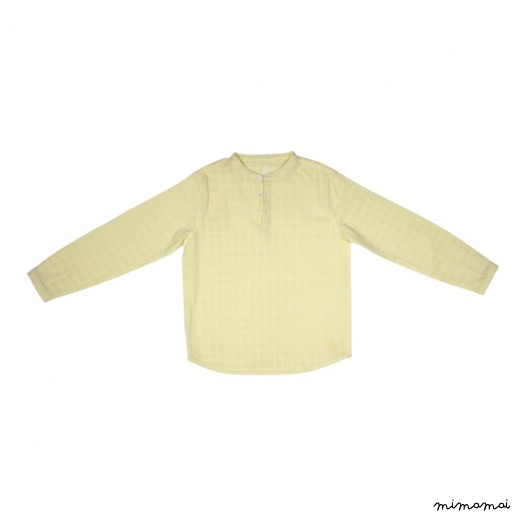 Chemise col mao en lange jaune Maxence