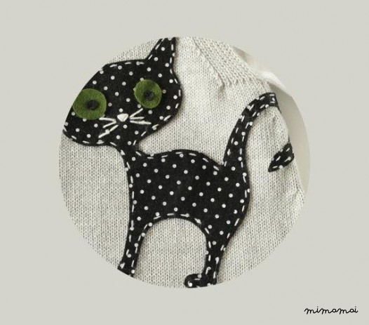Maglia bambino tuta grigio con feltro gatto.