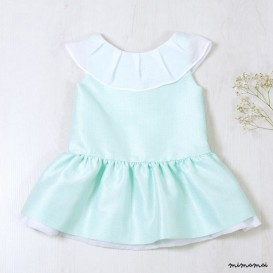 Dress agua tone, Dress light silver sheer, Summer dress girls