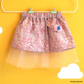 Pink floral skirt