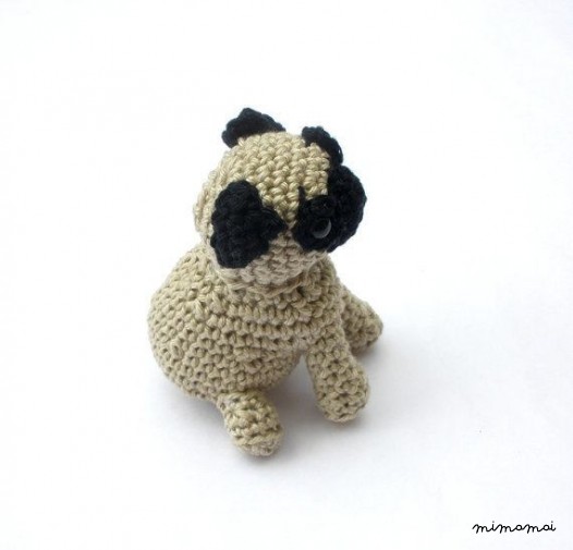 Pug Stuffed Animal, Crochet Pug Dog