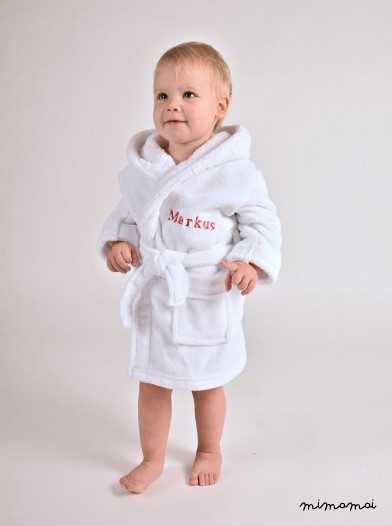 Personalised White Fleece Baby Robe