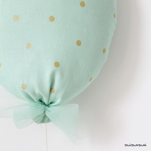 Ballon C&eacute;lestine mint et or