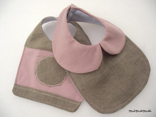 Natural linen Peter Pan collar bib