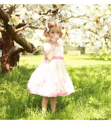 Martha Dress Make A Wish Print in Coral