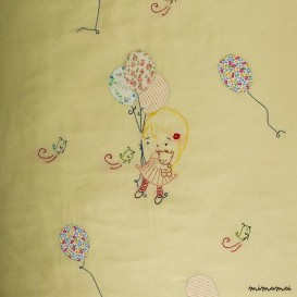 Applique baby girl's blanket, hand embroidered,handmade