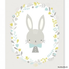 Affiche b&eacute;b&eacute; enfant lapin gar&ccedil;on