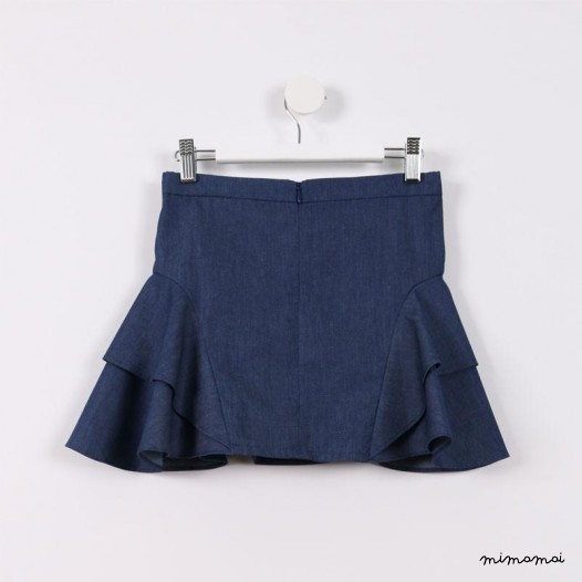 Side Flare Skirt blue denim