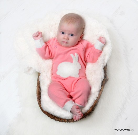 Personalised Cotton Knit Pink Baby Romper