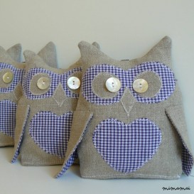 Gufi di lino profumati alla lavanda. BLU