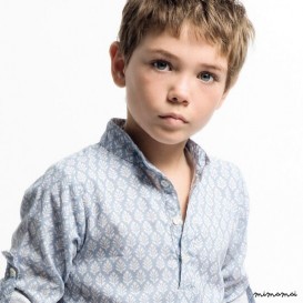 Child blue print shirt