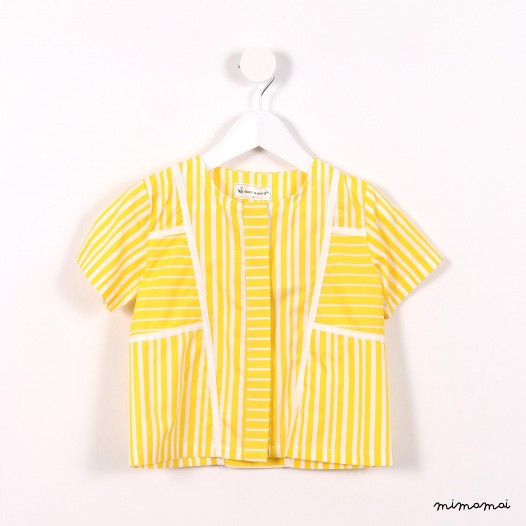 Graphic Lines Top yellow stripes