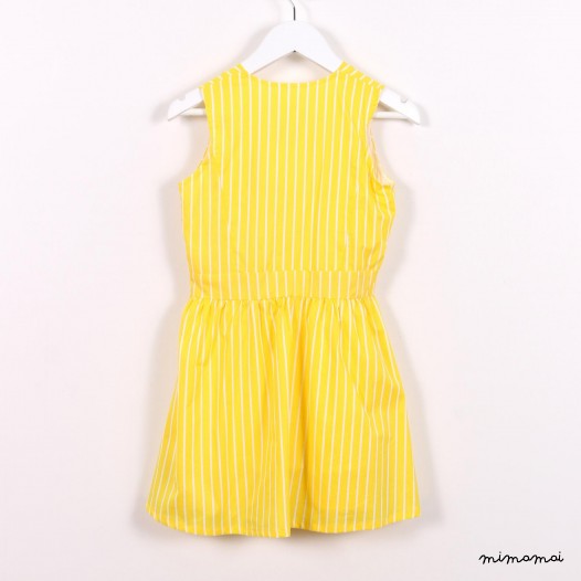 Fit and Flare Dress yellow stripes