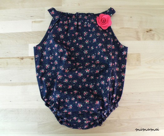 Navy florals Rompersuit for little girls