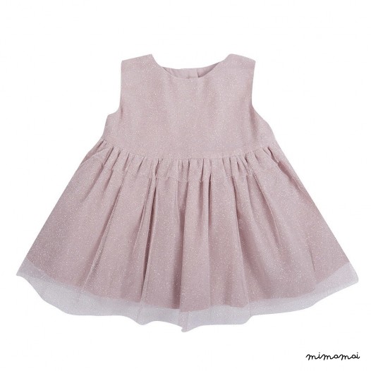 Baby dress,Toddler dress, Sleeve-less dress, Pink glitter dress
