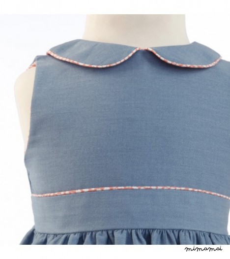 Millie Dress London Print in Midnight Blue