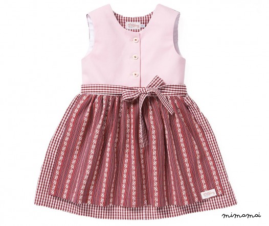 Dress MY DIRNDL check dark red/stripes