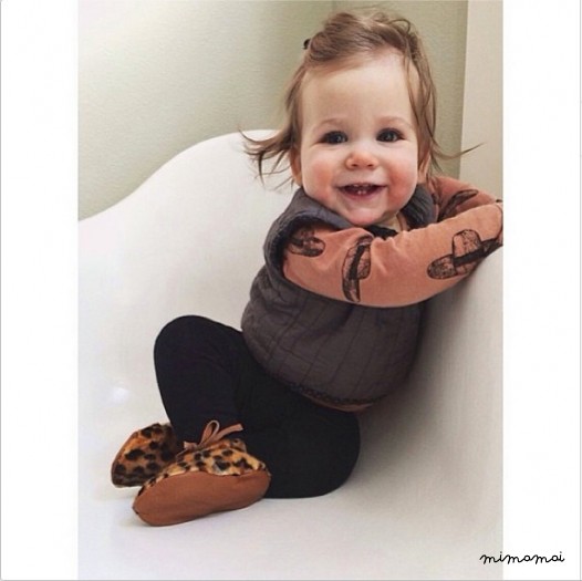 6-12 Months Slippers / Baby Shoes Lamb Leather leopard