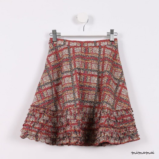 Frilly Layered Skirt orange and green