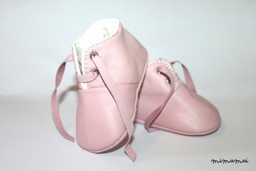3-6 Months Slippers / Baby Shoes Lamb Leather pastel pink