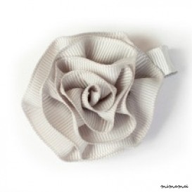 Rosette Hair Clip - Grey