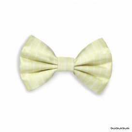 Bow Clip in Stripe, Lemon
