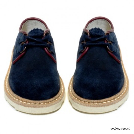 Teddy dressy shoes for boyes in navy and cherry