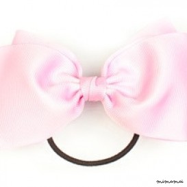 Large Bow Ponytail Holder - Light Pink