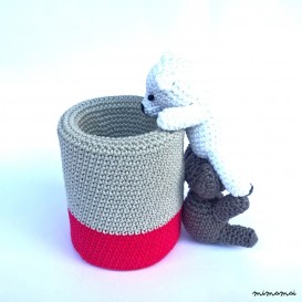 Cute pen holder, amigurumi animals desk organization