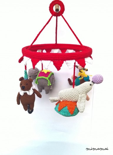 Circus baby mobile, circus nursery