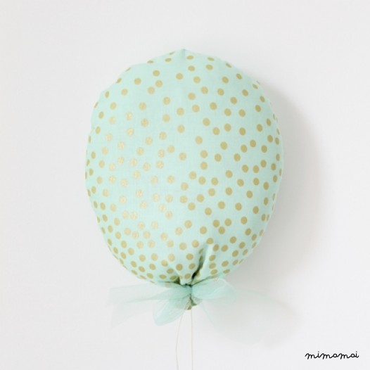 Ballon C&eacute;lestine mint et or