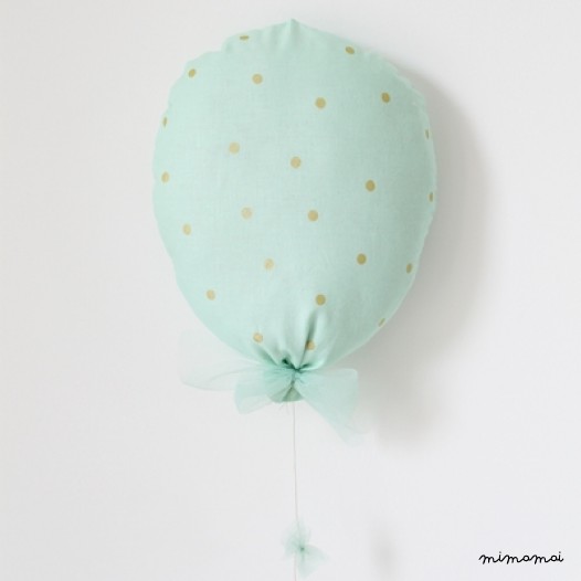 Ballon C&eacute;lestine mint et or