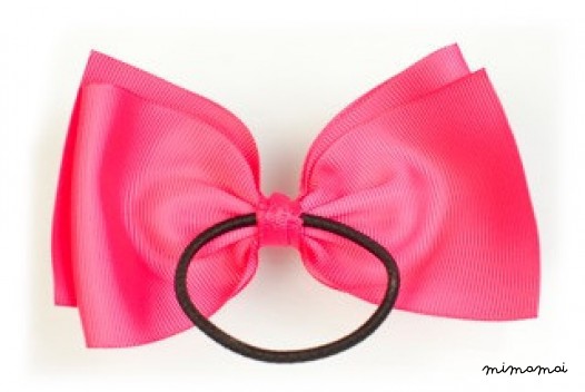 Medium Bow Ponytail Holder - Light Pink